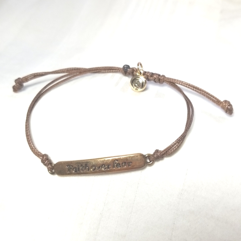 Gold Faith Over Fear Bracelet
